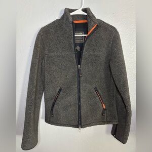 Vintage Abercrombie & Fitch Jacket‎ Womens Medium Sherpa Gray Full Zip Pockets